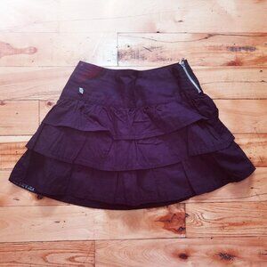 Black punk skirt with zipper and shorts